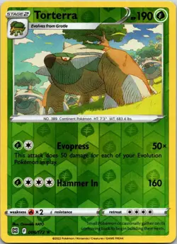 Torterra - 008/172 - SWSH09: Brilliant Stars - Reverse Holo - Pokemon - NM - Image 1