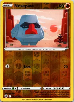Nosepass - 073/172 - SWSH09: Brilliant Stars - Reverse Holo - Pokemon - NM - Image 1