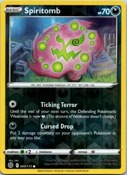Spiritomb - 089/172 - SWSH09: Brilliant Stars - Reverse Holo - Pokemon - NM - Image 1