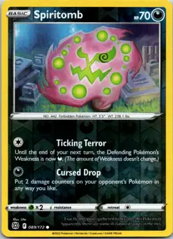 Spiritomb - 089/172 - SWSH09: Brilliant Stars - Reverse Holo - Pokemon - NM - Image 1
