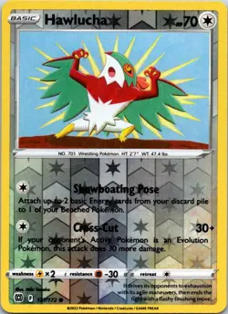 Hawlucha - 127/172 - SWSH09: Brilliant Stars - Reverse Holo - Pokemon - NM - Image 1