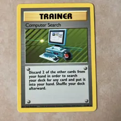1999 Pokemon TCG Trainer Rare Card Computer Search 71/102 Base Set - Image 1