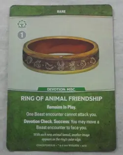 Dungeons & Dragons D&D Dragonfire Ring of Animal Friendship Promo Equipment Card - Image 1