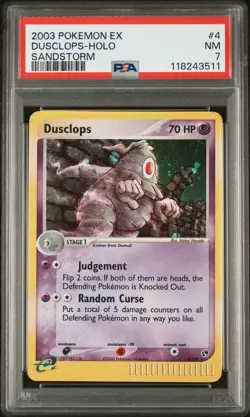 PSA 7 NEAR MINT Dusclops 4/100 HOLO RARE Ex Sandstorm Pokemon Card 029 - Image 1