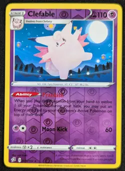 Clefable 2020 Rebel Clash Reverse Holo Rare Pokemon Card 075/192 (NM) - Image 1