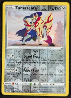 Zamazenta 2020 Rebel Clash Reverse Holo Rare Pokemon Card 140/192 (NM) - Image 1