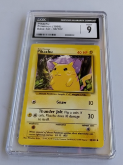 Graded CGC 9 MINT Pikachu 1999 Base Set 58/102 Pokemon Card - Image 2