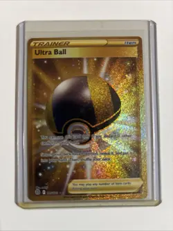 Pokemon TCG Ultra Ball Secret Rare Gold Brilliant Stars Holo Card 186/172 - Image 1