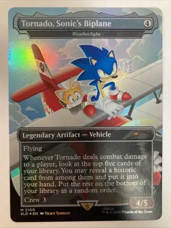 MTG Tornado, Sonic's Biplane - Weatherlight (Foil) Secret Lair x Sonic 2100 NM - Image 1