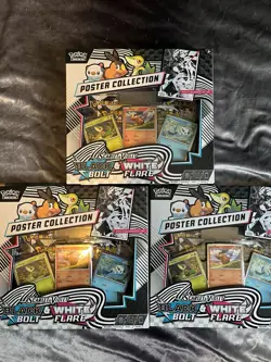 Pokemon Black Bolt & White Flare Unova Poster Collection - English Sealed x3 - Image 1