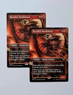 [X2] Razorkin Needlehead [BORDLERLESS] (TWO COPIES) | Duskmourn (MTG) | NM EN - Image 1