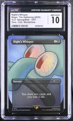 NIGHT'S WHISPER | MTG Secret Lair Spongebob: Internet Sensation | FOIL | CGC 10 - Image 1