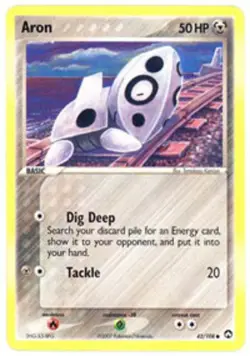 Aron - 42/108 - Common LP, English Pokemon EX Power Keepers 412897559439 - Image 1