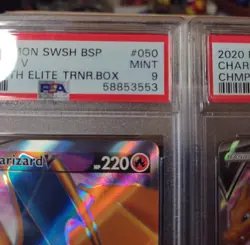 CONSECUTIVE! X2 2020 Pokemon SWSH Champions Path Charizard V F/A PSA 9 Mint - Image 4