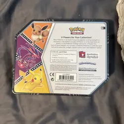Pokemon TCG V Powers Tin Pikachu Factory Sealed New - Image 2