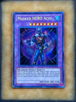 Yugioh Masked HERO Acid PRC1-EN018 Secret Rare 1st Ed NM - Image 1