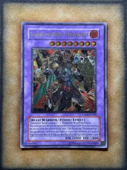Yugioh Gladiator Beast Heraklinos TU02-EN000 Ultimate Rare NM - Image 1