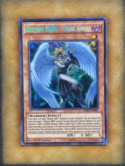 Yugioh Destiny HERO - Dark Angel DESO-EN005 Secret Rare 1st Ed MP - Image 1