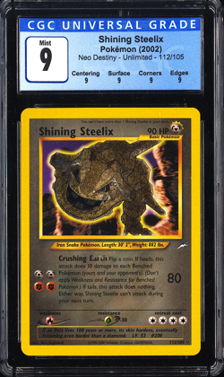 2002 Shining Steelix Pokemon Neo Destiny Unlimited 112/105 CGC 9 - Image 1