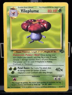Vileplume 31/64 Jungle Unlimited - Non Holo Rare - WOTC -MP Pokemon Vintage - Image 3