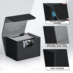 Card Deck Box for Trading Cards,MTG Commander Deck Box Holds 120+ Single Sleeved - Image 4