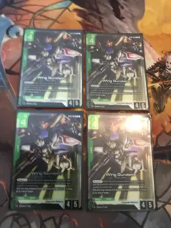 Gundam Card Game x4 ST02-001 LR Wing Gundam - Image 1
