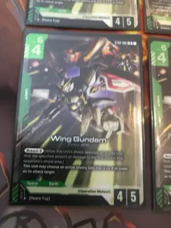 Gundam Card Game x4 ST02-001 LR Wing Gundam - Image 2