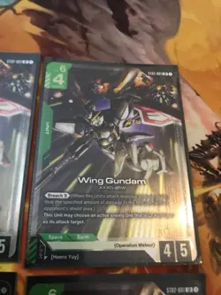 Gundam Card Game x4 ST02-001 LR Wing Gundam - Image 4