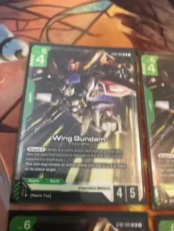 Gundam Card Game x4 ST02-001 LR Wing Gundam - Image 5