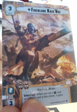 Warhammer Conquest LCG Official FFG Fireblade Kais Vre Alt Art Promo Card . - Image 1