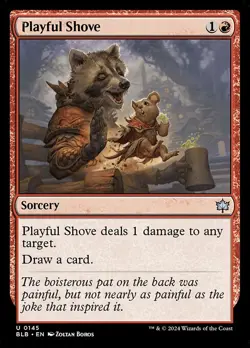NM Foil Playful Shove, MTG, Bloomburrow, Magic the Gathering, 145 - Image 1