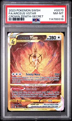 2023 Arceus VSTAR Secret GG70 Pokemon Crown Zenith: Galarian Gallery Holo PSA 8 - Image 1