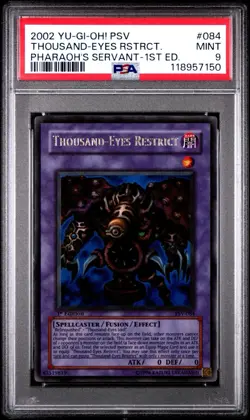 PSA 9 1ST EDITION THOUSAND-EYES RESTRICT 2002 PSV-084 YUGIOH CARD - Image 1