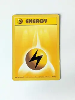 Pokemon Card WOTC Lightning Energy 100/102 Base Non-holo Unlimited 1999 - MP - Image 1