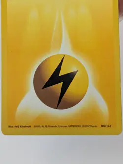Pokemon Card WOTC Lightning Energy 100/102 Base Non-holo Unlimited 1999 - MP - Image 4