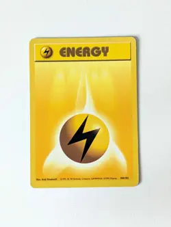 Pokemon Card WOTC Lightning Energy 100/102 Base Non-holo Unlimited 1999 - MP - Image 1