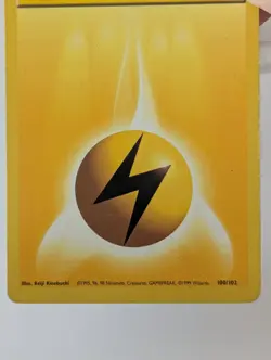 Pokemon Card WOTC Lightning Energy 100/102 Base Non-holo Unlimited 1999 - MP - Image 4