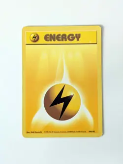 Pokemon Card WOTC Lightning Energy 100/102 Base Non-holo Unlimited 1999 - MP - Image 1