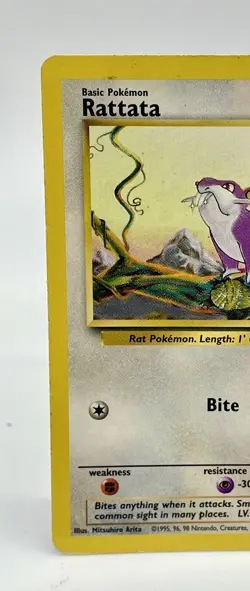 Rattata 61/102 Base Set Common Unlimited Pokemon Card Non Holo Vintage 1999 - Image 2