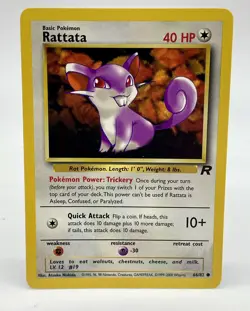 Rattata 66/82 Team Rocket WOTC Pokemon Card Common Non Holo Vintage 2000 LP - Image 1