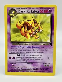 Dark Kadabra 39/82 Team Rocket Pokemon Card Non Holo Vintage 2000 TCG WOTC - Image 1