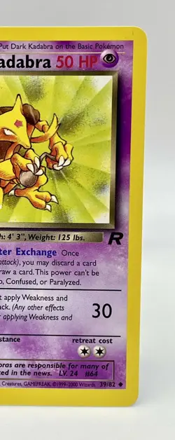 Dark Kadabra 39/82 Team Rocket Pokemon Card Non Holo Vintage 2000 TCG WOTC - Image 3