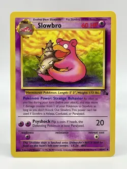 Slowbro 43/62 Pokemon Card TCG Non Holo Vintage 1999 Fossil Uncommon MP - Image 1