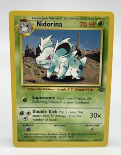Nidorina 40/64 Jungle Set Pokemon Card WOTC Non Holo Vintage 1999 LP - Image 1