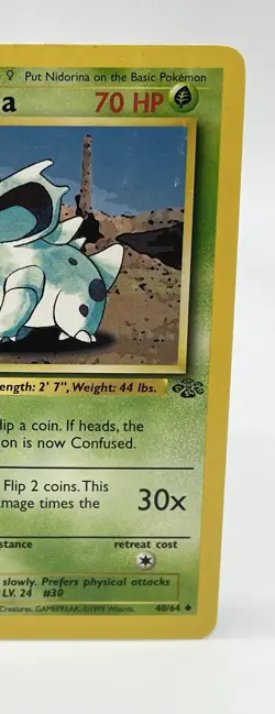 Nidorina 40/64 Jungle Set Pokemon Card WOTC Non Holo Vintage 1999 LP - Image 3