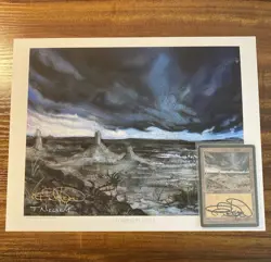 MTG✨Artist Signed PLAINS-Ant Hill ART PRINT & CARD✨Tempest Land 1997 Nielsen Art - Image 1
