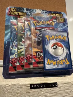 Pokemon TCG Lightning Set 4 Packs + 1 Bonus Card! Brand New/Sealed! - Image 1