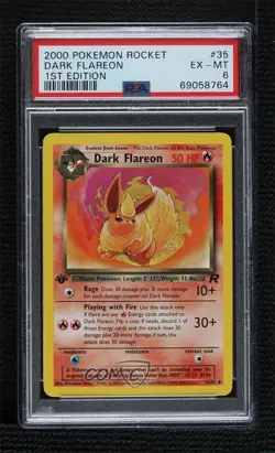 Dark Flareon 1st Ed. Pokemon Team Rocket PSA 6 2000 0n64 - Image 1