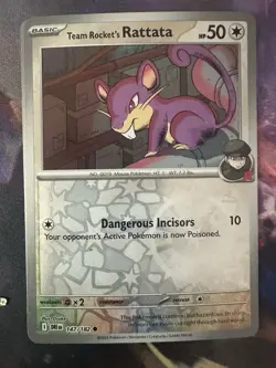 Team Rockets Rattata 147/182 Reverse Holo Destined Rivals Pokemon Card Tcg - Image 1