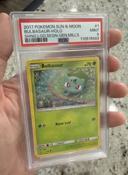 RARE PSA 9 Bulbasaur 1/73 General Mills Sequin Holo Pokemon Card - Image 1